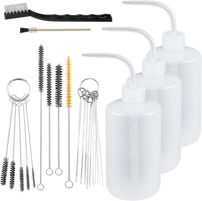 Kit limpieza 24 pzas 3 botellas 21 aerosoles plástico cepillos