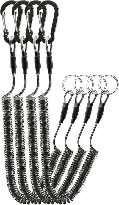 4 Cordones Retráctiles En Espiral Alta Calidad Con Clip