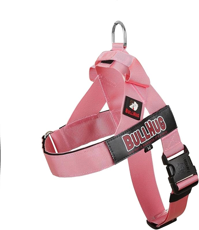 Arnés ajustable para bulldogs y pugs sin tirones rosa bebé XL