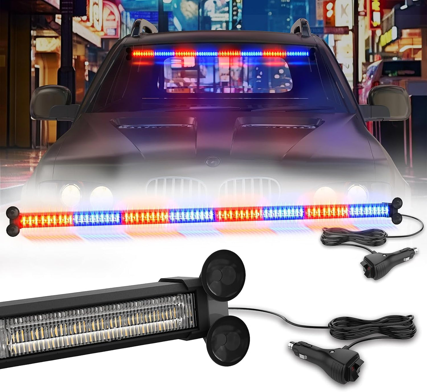 Barra luces LED estroboscópicas parabrisas con controlador