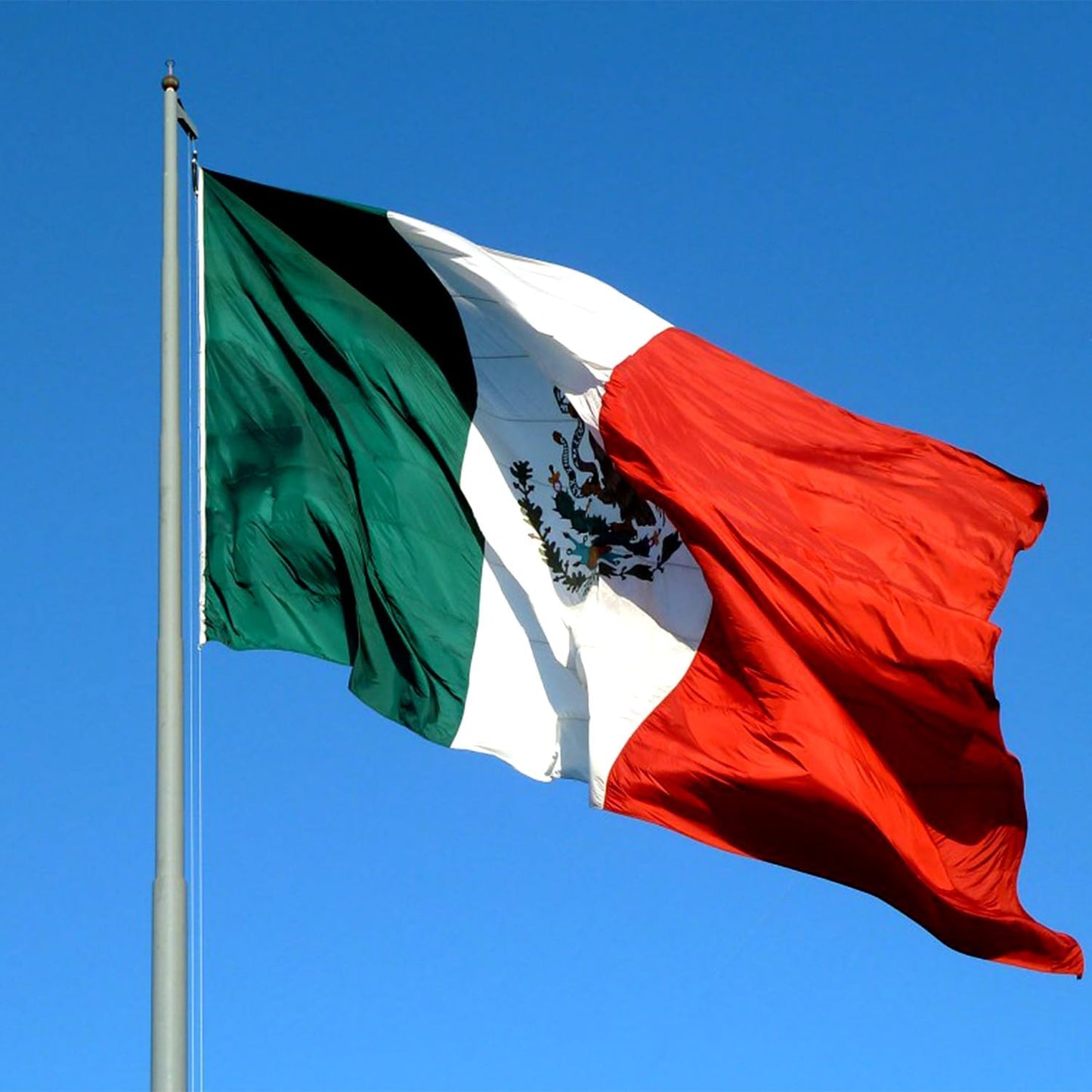 Bandera México 5x8 doble cara resistente con ojales latón