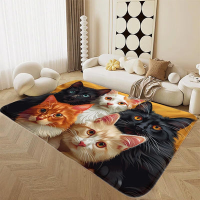 Alfombra área gatos antideslizante dibujos animados 24x36pulg