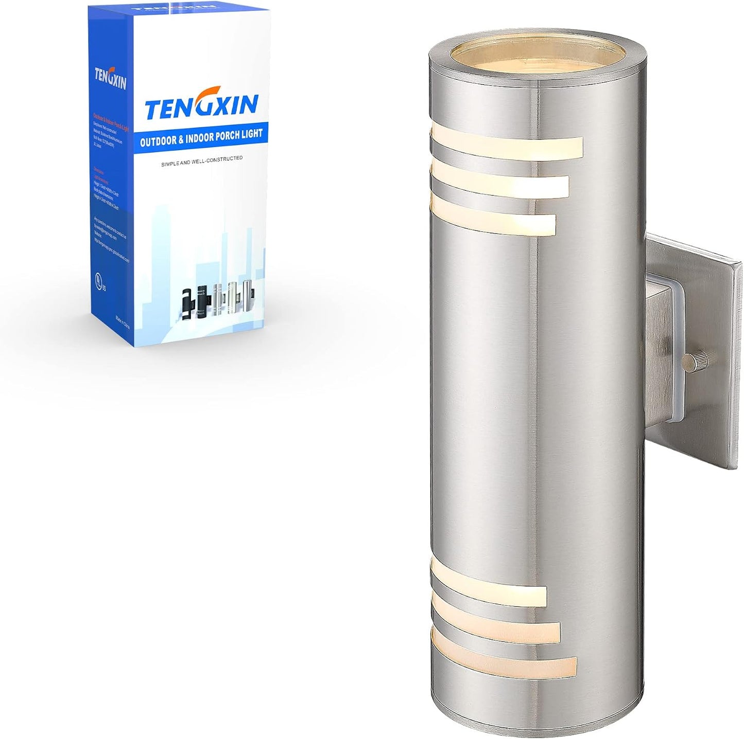 Lámpara pared exterior acero inox resistente agua