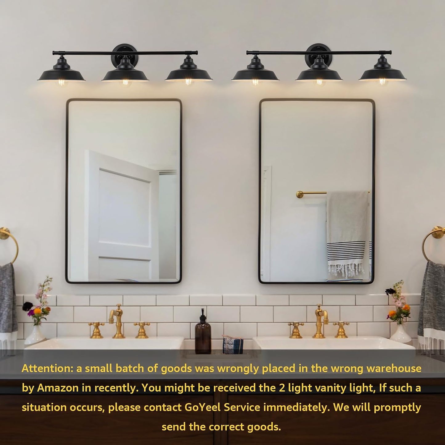 Lámpara tocador baño 32pulg aplique negro 3 luces rústicas