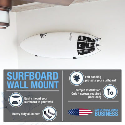 Soporte pared tabla surf estantes fuertes acolchado fieltro