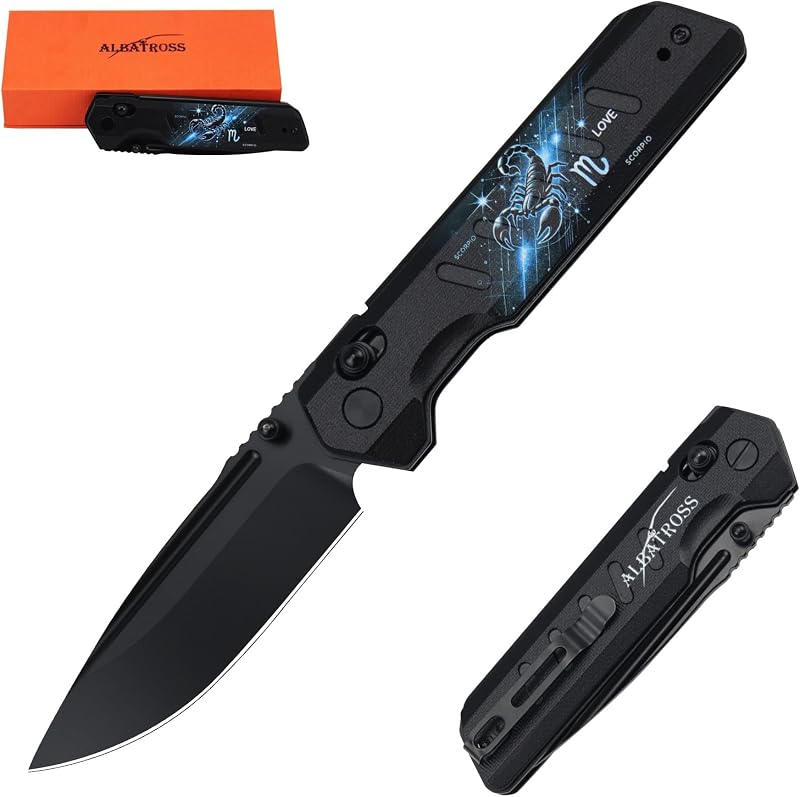 Cuchillo plegable VG10 acero mango G10 4.3" bloqueo caza EDC