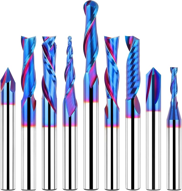 Set 9 Brocas Carburo 1/4pulg Multiusos Carpintería