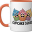 Taza Cerámica para Cupcakes Color Naranja/Blanco
