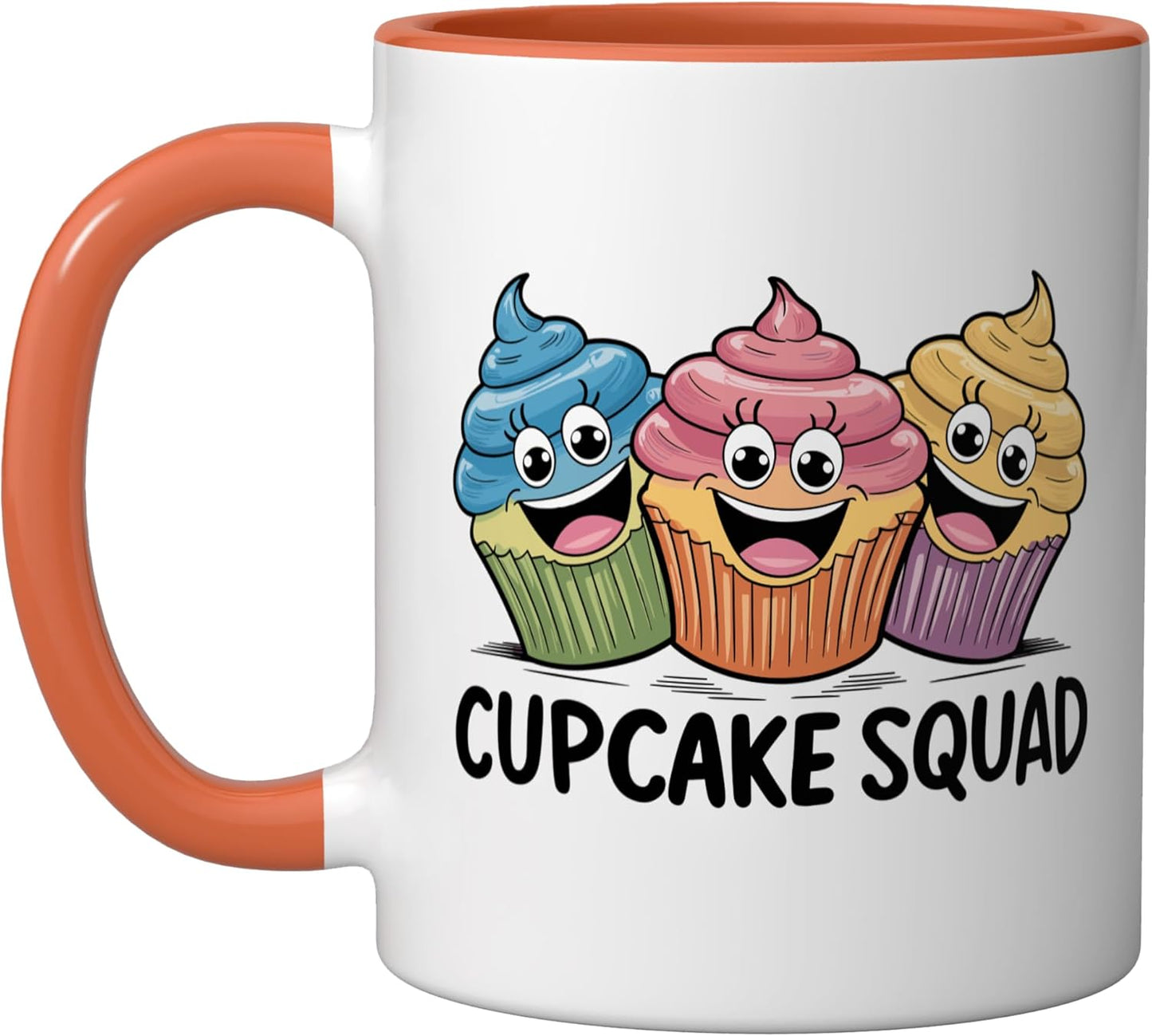 Taza Cerámica para Cupcakes Color Naranja/Blanco