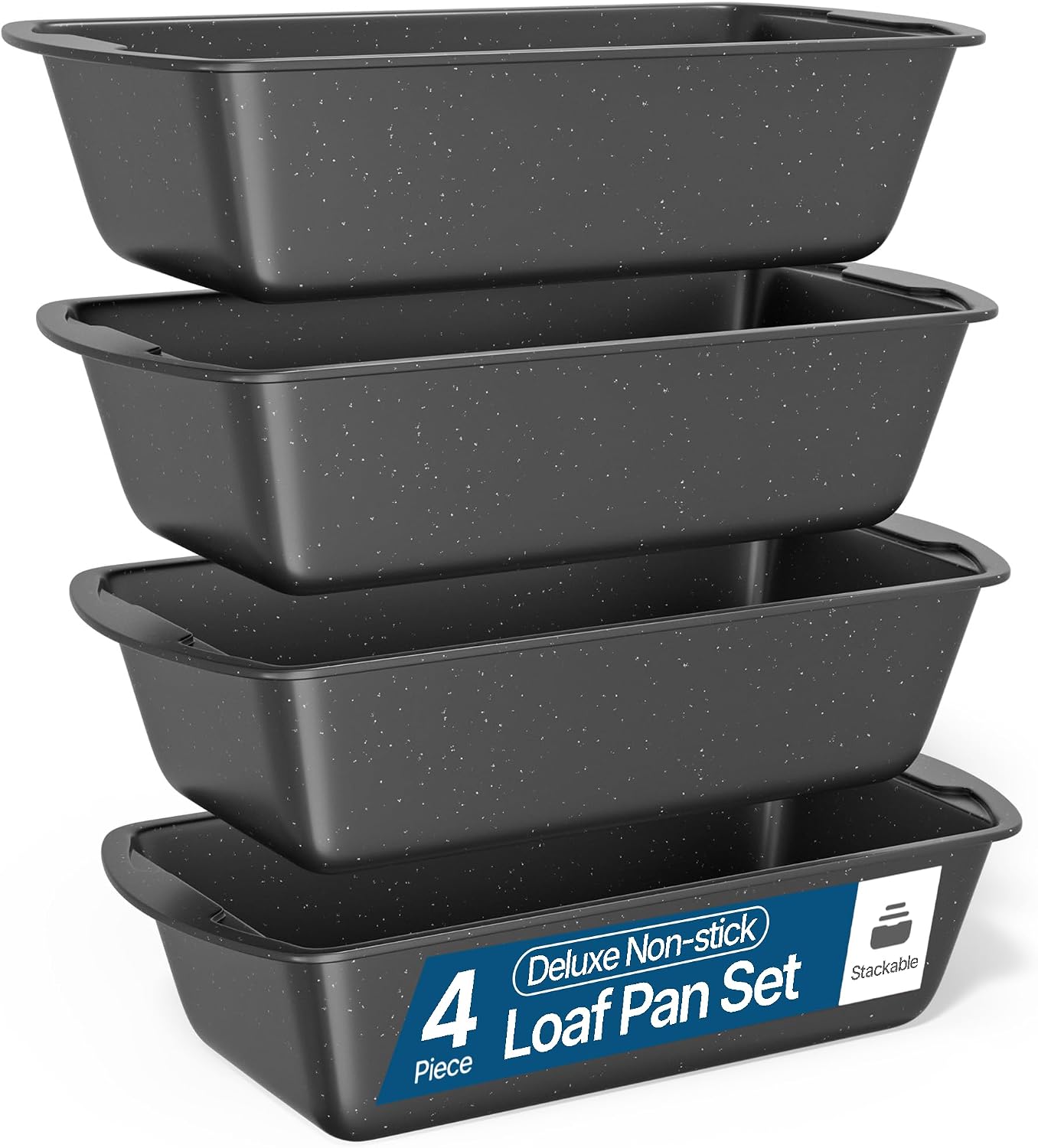 Set 4 moldes antiadherentes pan acero carbono 11pulg apilable