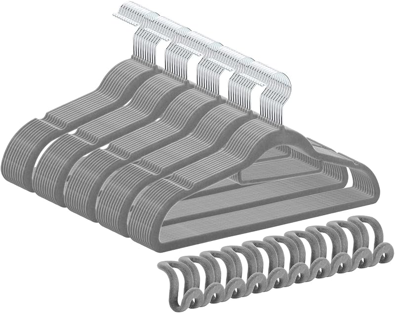 Perchas terciopelo antideslizantes 16.5pulg gris 15-20lb