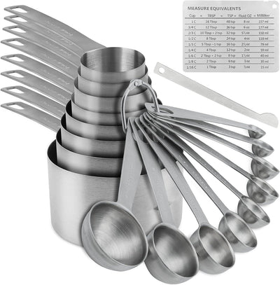 Set 19 cucharas medidoras acero inox profesionales