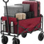 Carro plegable ruedas 102L 330lb resistente mango flexible rojo