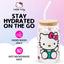 Vaso Hello Kitty vidrio con lazo leche fresa 16oz