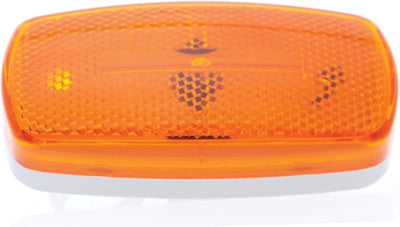 Luz marcadora superficie 4x2pulg lente amarillo base blanca
