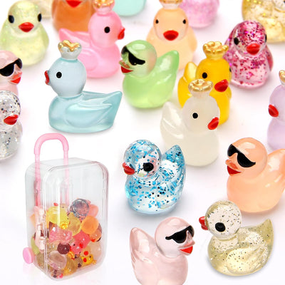 25 Pzas Mini Patos Hadas Resina Decoración Jardín