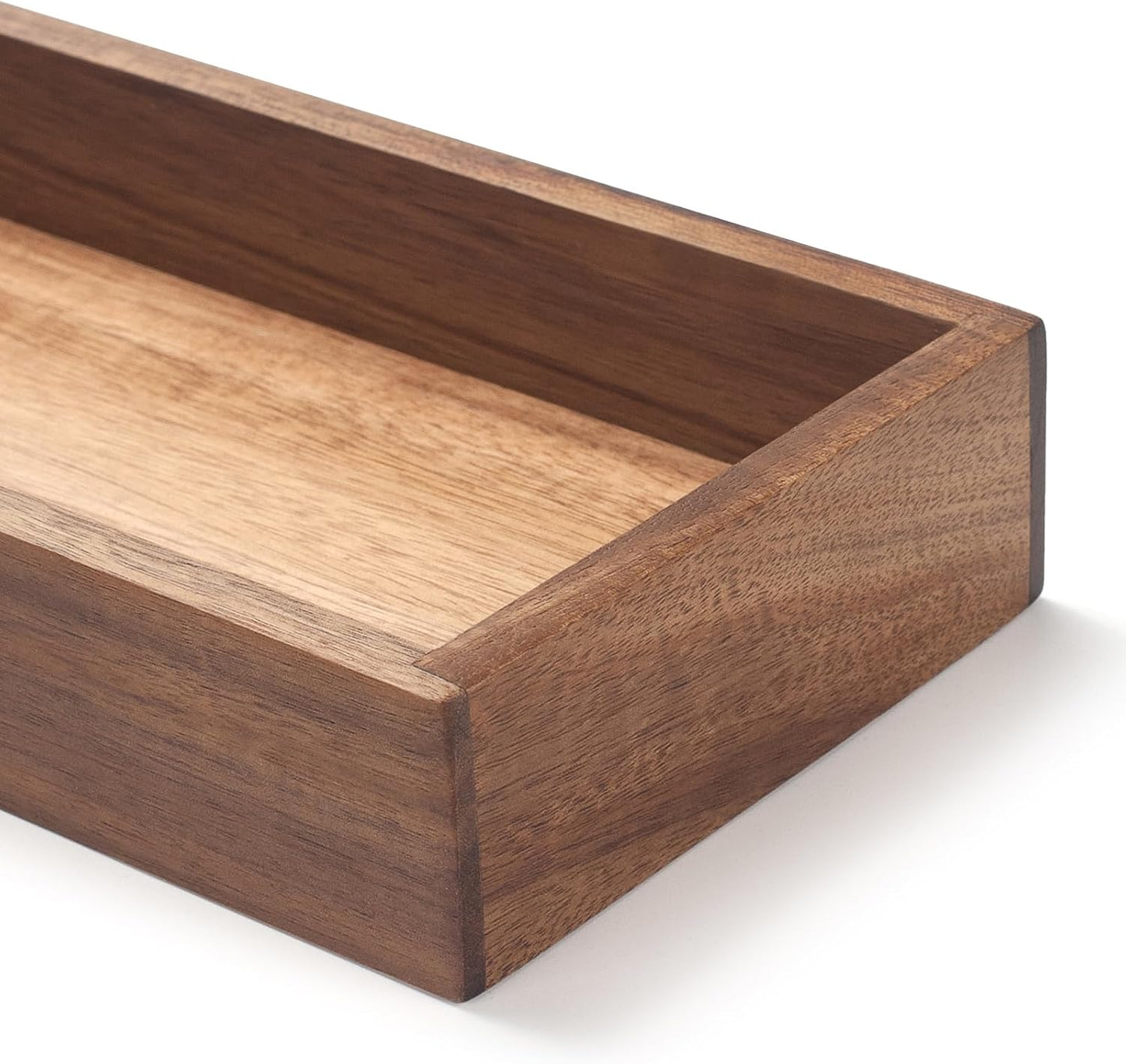 Bandeja tocador baño madera acacia 11.8x4.5"