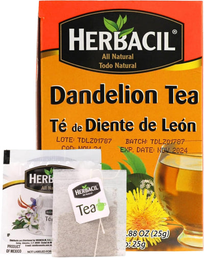 Mezcla de hierbas de diente de león, manzanilla y té verde, paquete de 6 (150 bolsas)