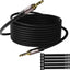 Cable audio 3.5mm 75ft OFC chapado oro negro 5 bridas