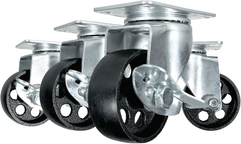 4 Ruedas Giratorias Hierro Fundido 7.62cm 450kg