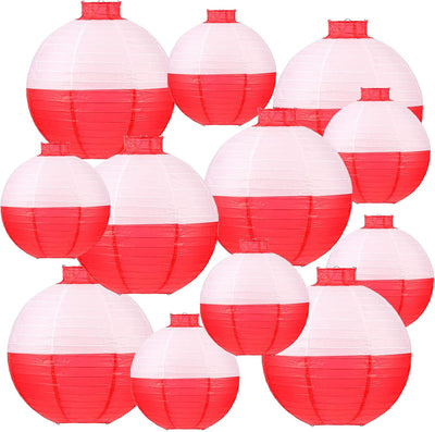 Set 12 faroles colgantes papel redondos 12pulg