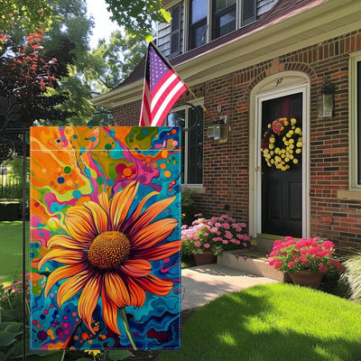 Bandera jardín girasoles 12x18pulg doble cara decoración patio