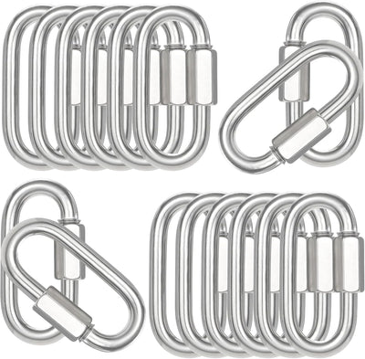 50 Cadenas Enlace Rápido M8 Mosquetones Acero Galvanizado 3pulg
