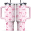 Vaso acero inox con lazo rosa 770ml para mujer