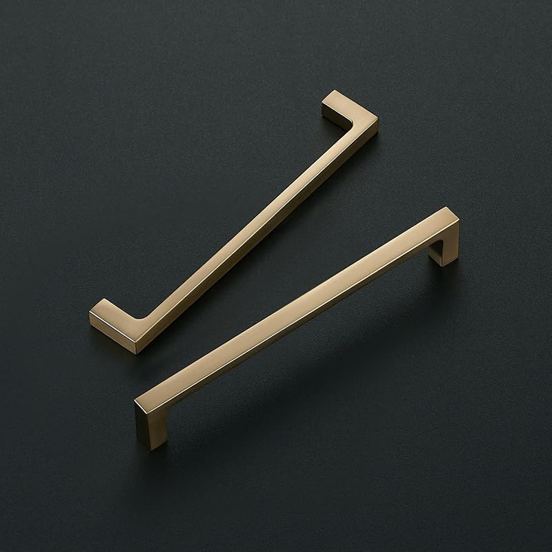 30 Manijas Cuadradas Bronce Champán para Gabinete 6-1/4"