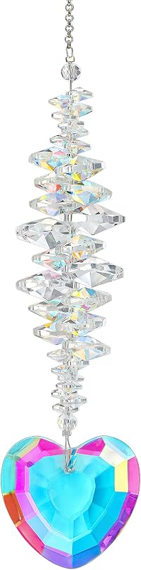 Atrapasueños corazón con cristales colgantes para jardín y regalo