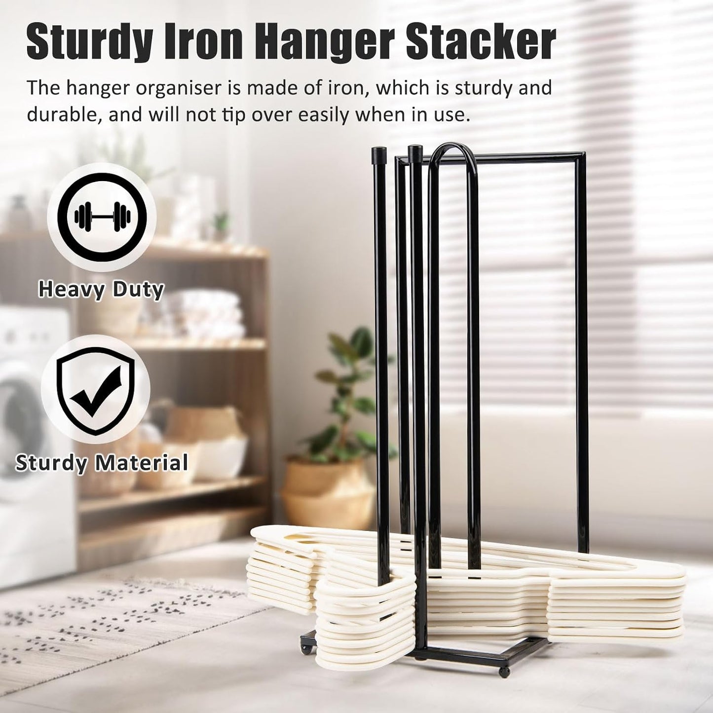 Apilador perchas metal soporte ropa ahorrador espacio