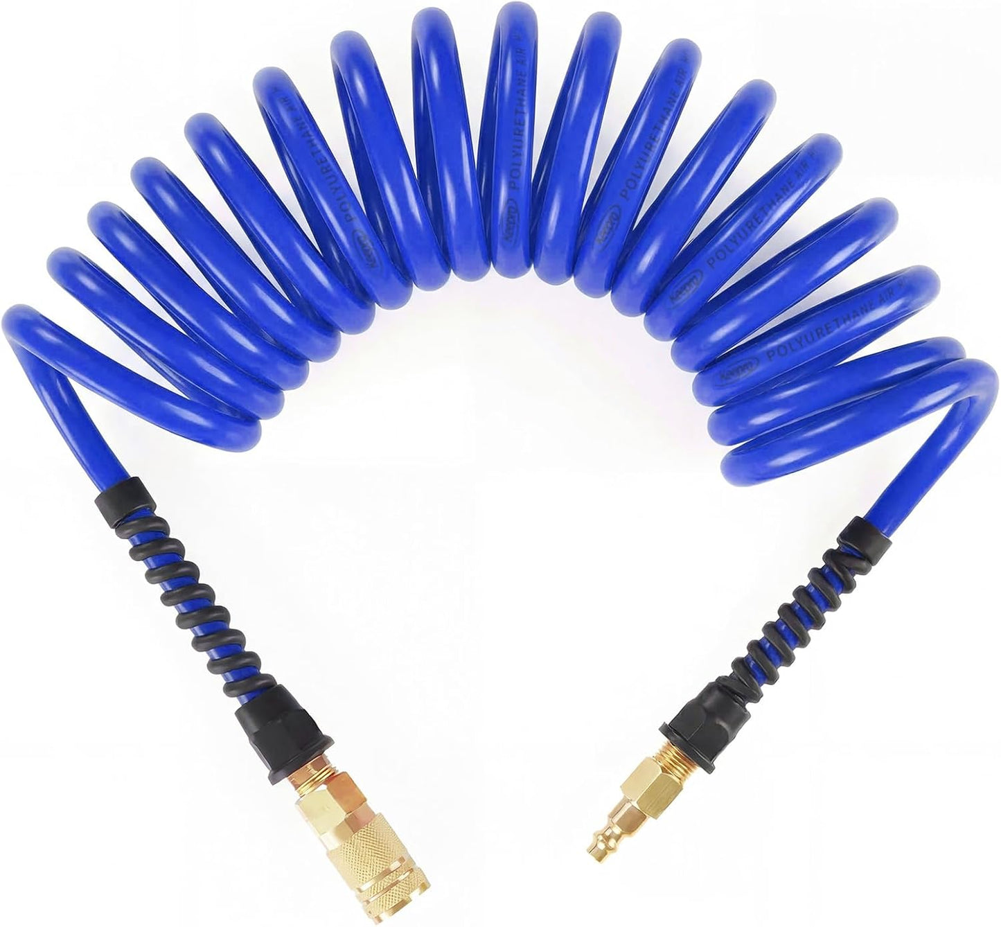 Manguera aire poliuretano 1/4pulg 10ft acoplador latón 145PSI azul