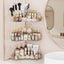 Organiz. esquinero baño 3 niveles soportes cepillos maquillaje