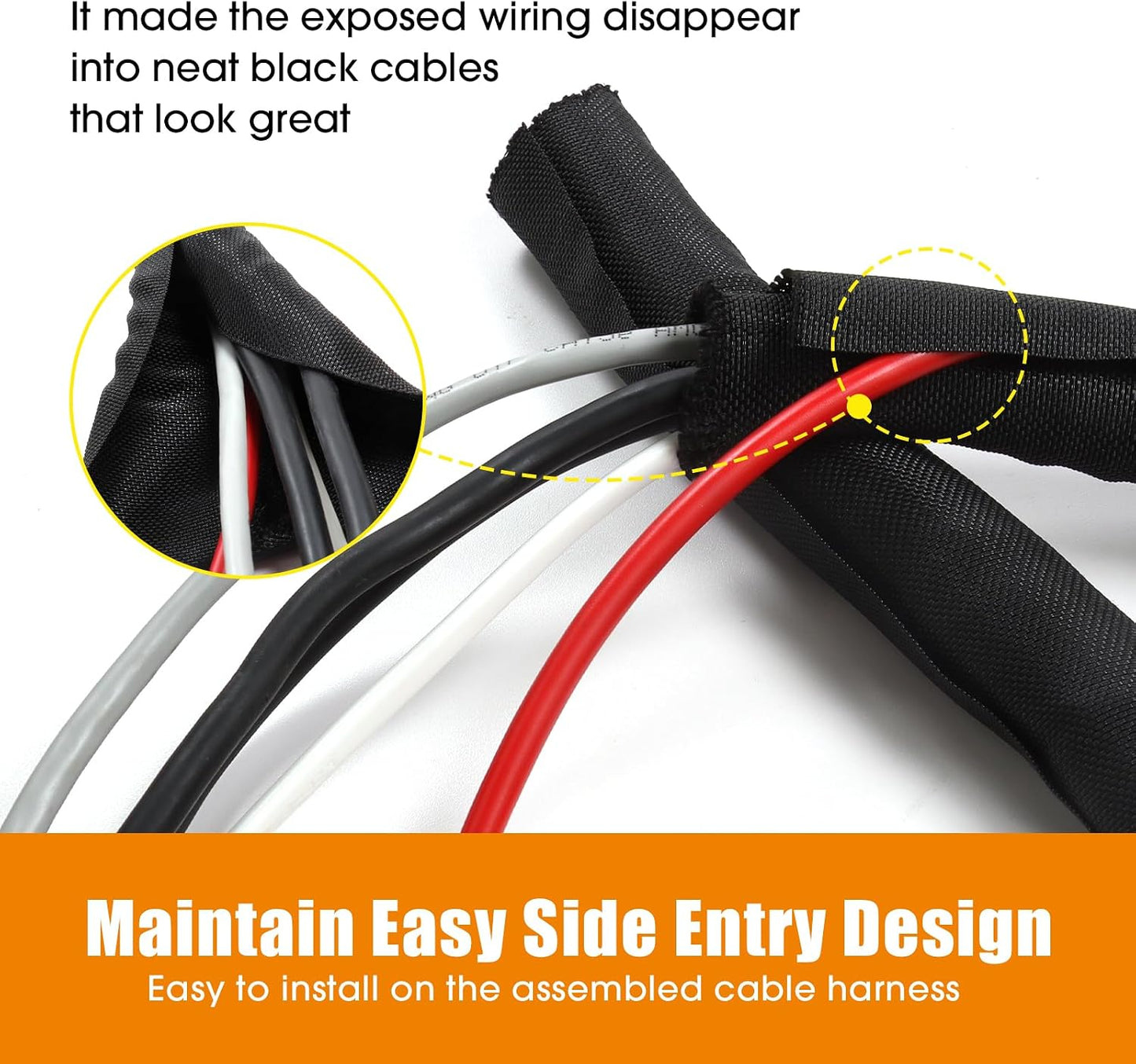 Funda alambre trenzado cables 1/2pulg 8ft negro