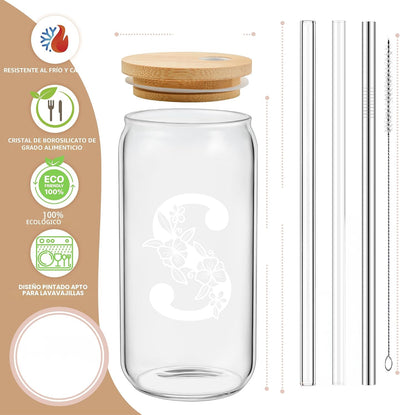 Vaso personalizado con monograma para mujer diseño inicial