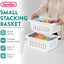 Contenedores plástico apilables con asas 8 Uds blanco