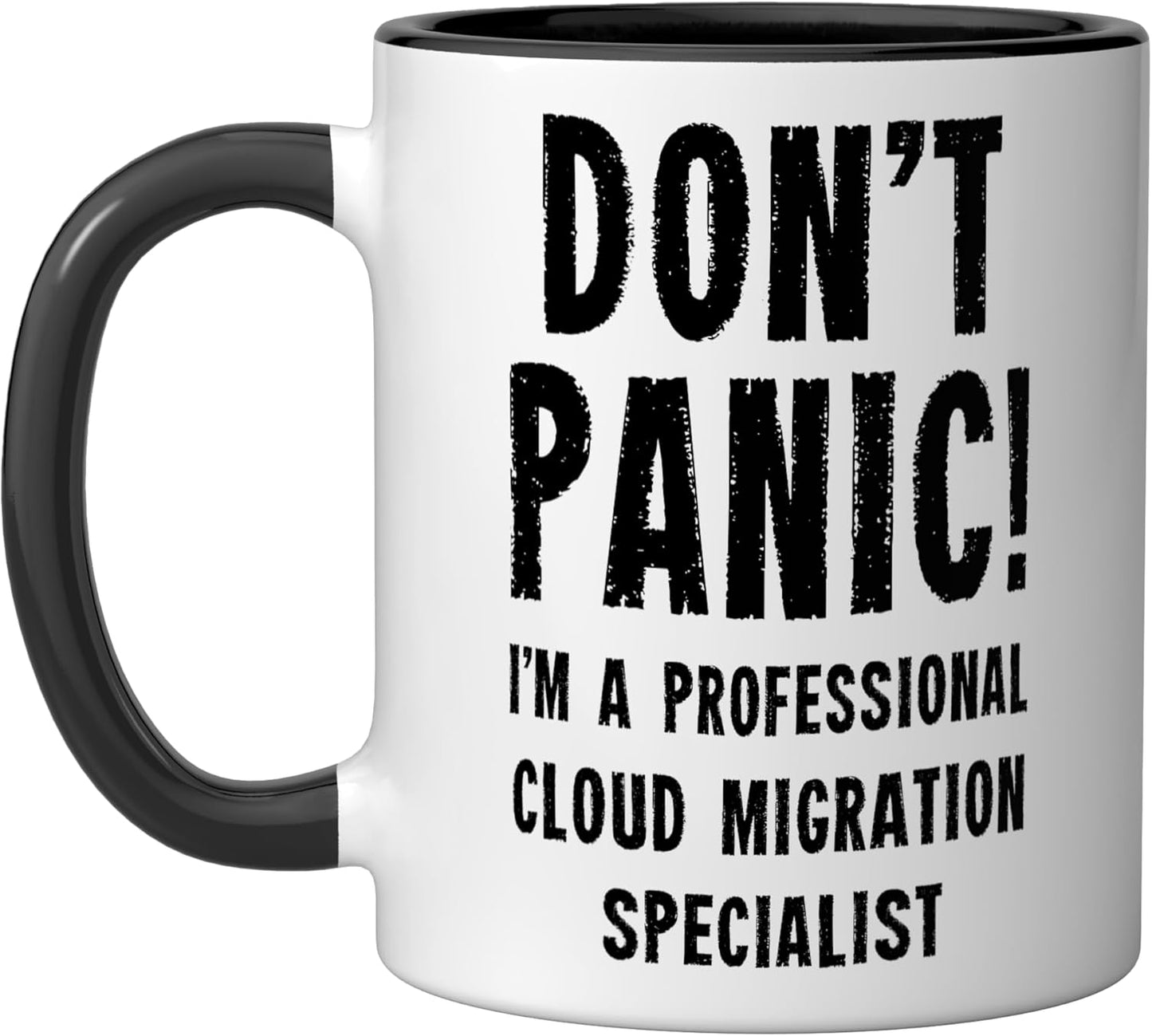 Taza Cerámica Especialista Migración Nube Negro/Blanco