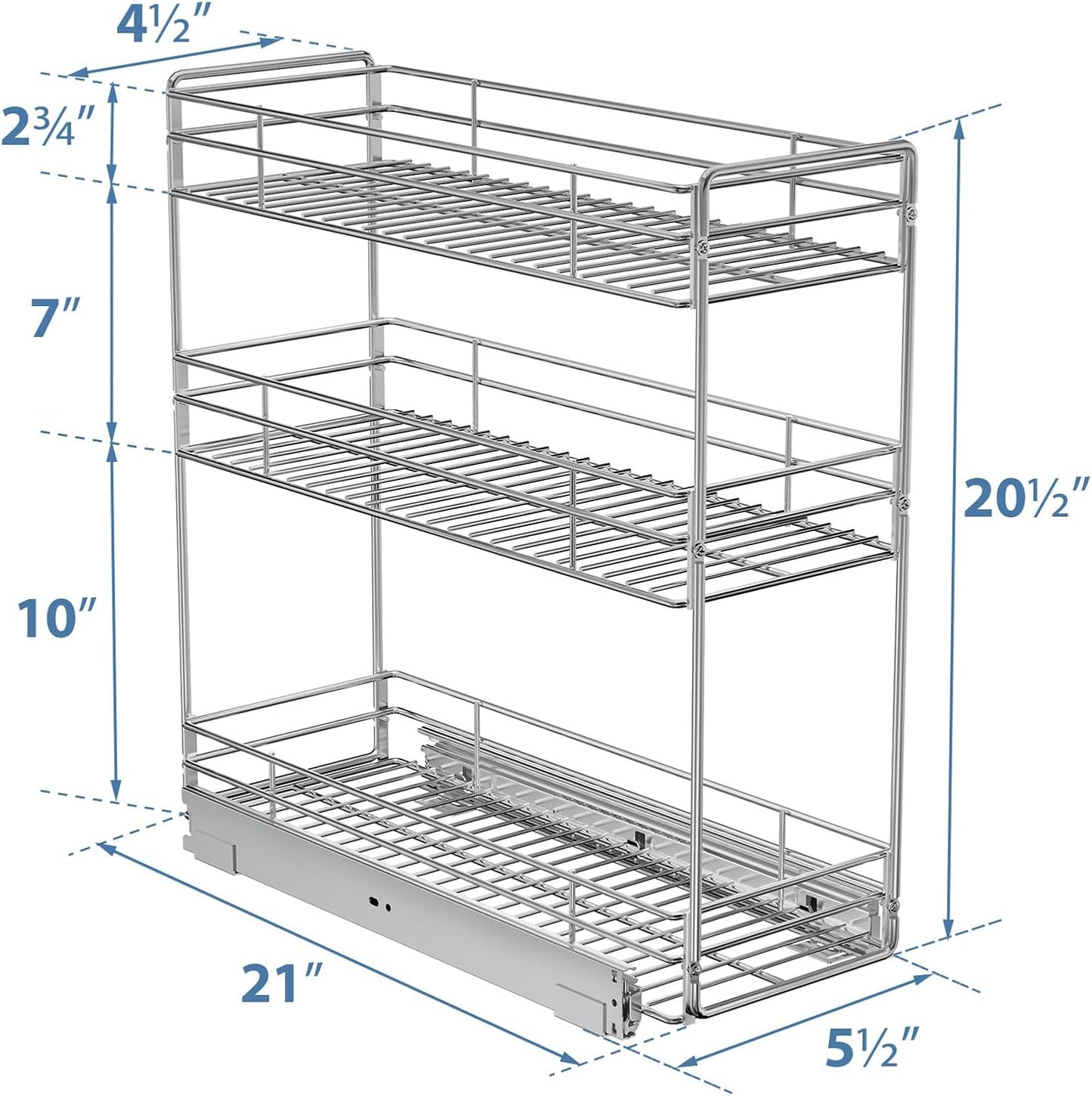Organiz. gabinete 3 niveles 5.5x20.5" cocina
