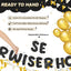 Set 3 carteles cumpleaños purpurina para mujer 30-80 años negro