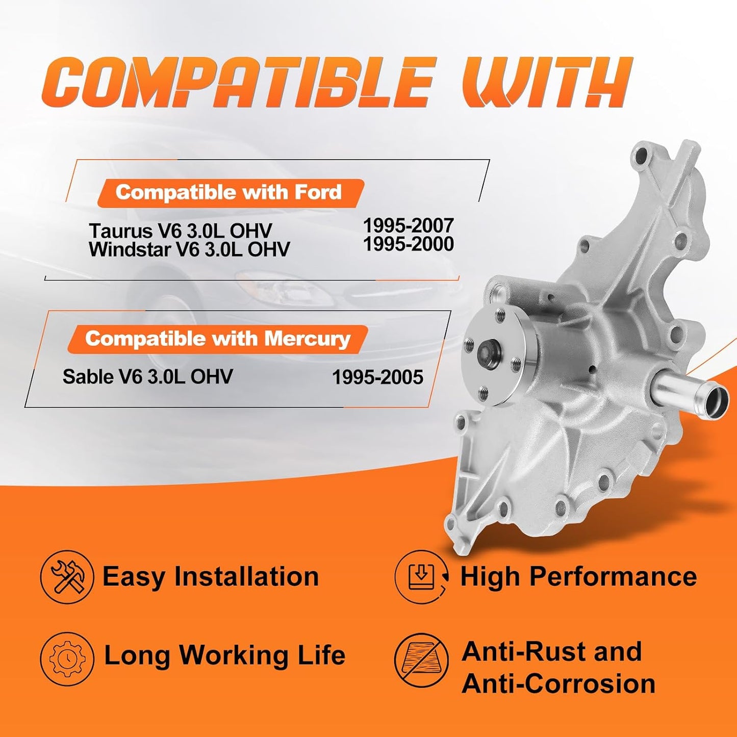 Bomba agua motor OHV 3.0L comp Ford Taurus 95-07