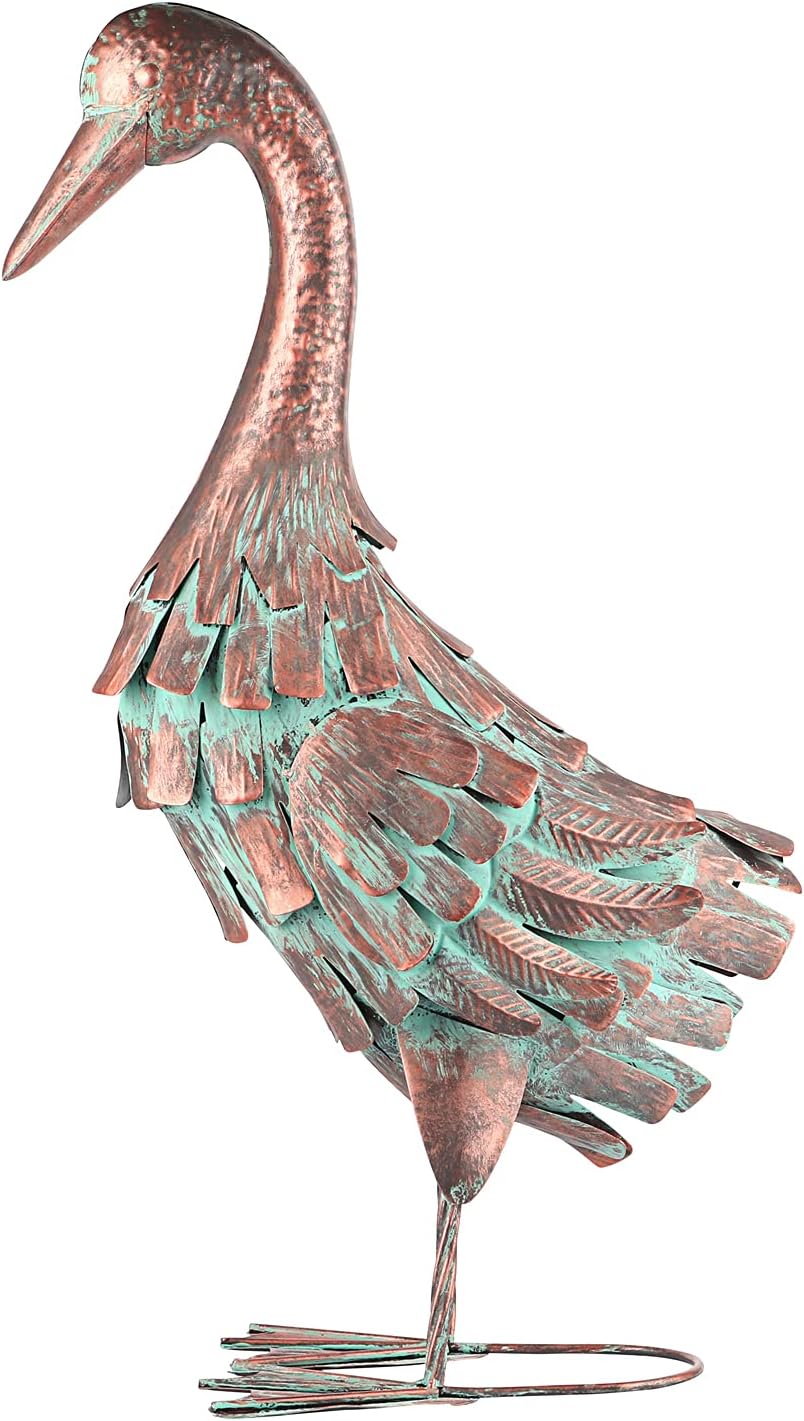 Estatua pato metal jardín 25pulg