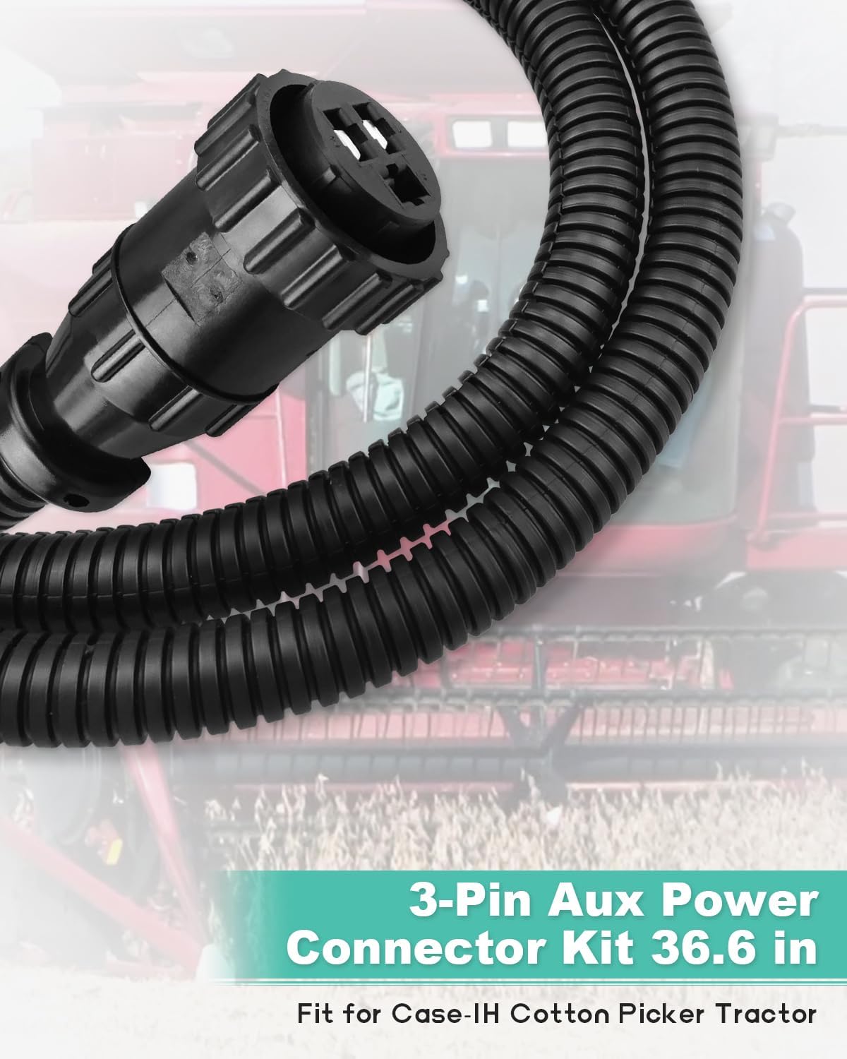 Cable auxiliar 3 pines para tractor Case IH y cosechadora