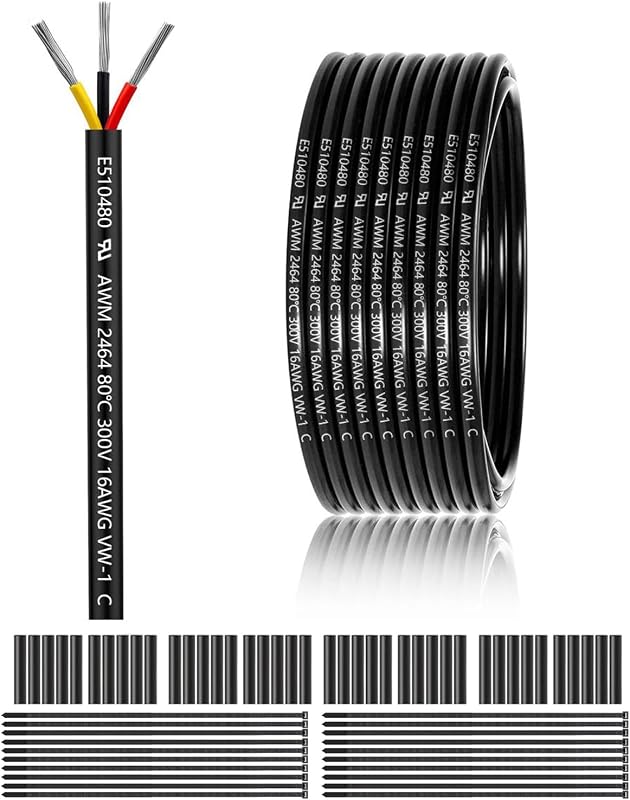 Cable eléctrico 16 AWG 100 pies 3 hilos cobre estaño PVC