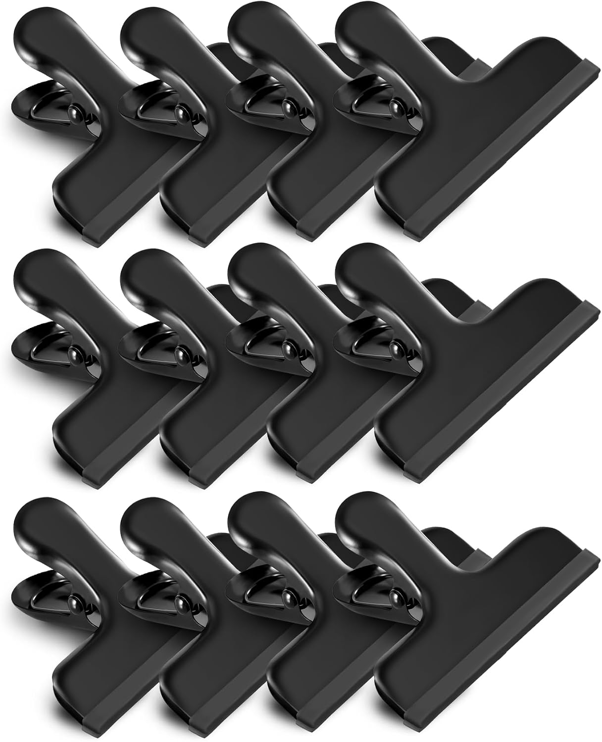 12 Clips Acero Inox Cubiertos Silicona Sello Hermético