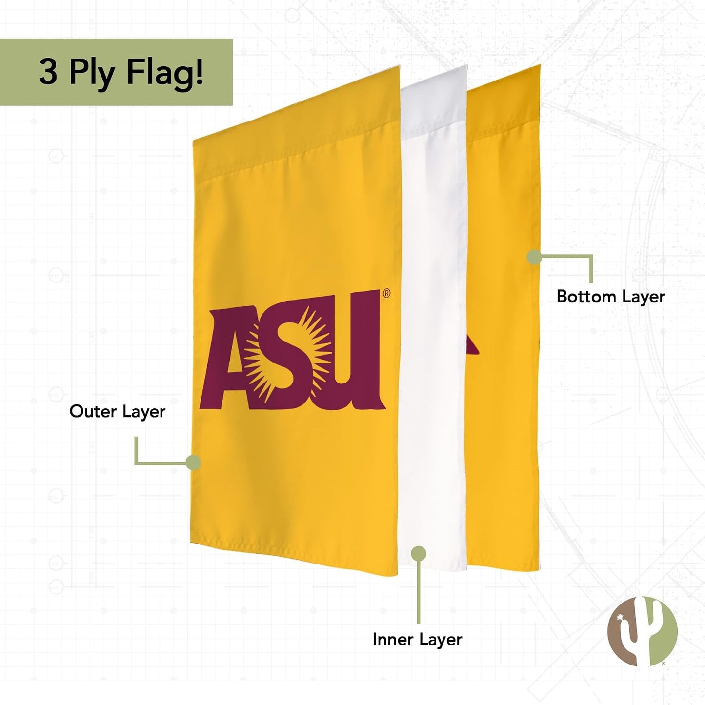 Bandera jardín Sun Devils Arizona 19x12pulg