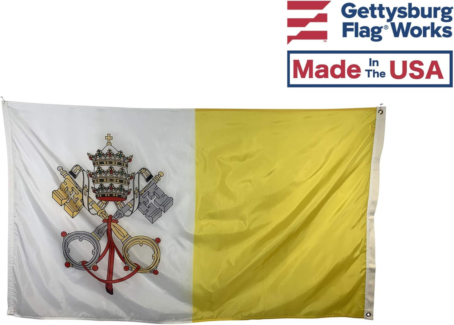 Bandera Vaticano 2x3ft nailon reforzado fabricada EE.UU.