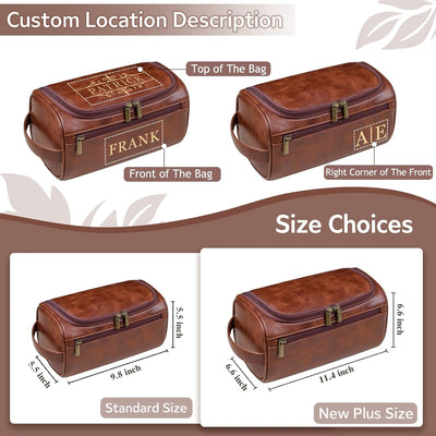Neceser cuero personalizado para hombres regalo iniciales