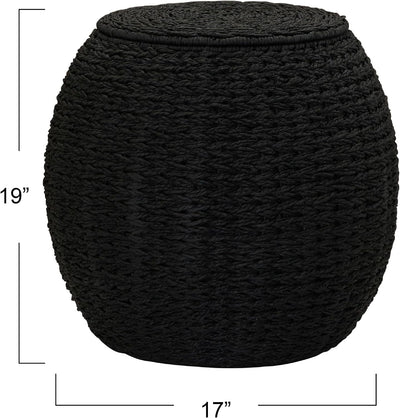 Mesa tipo barril cuerda papel color negro