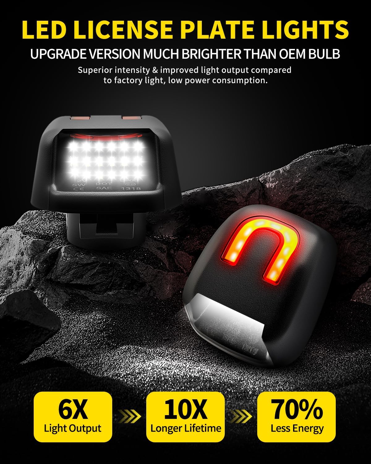 Luces LED placa matrícula tira roja Nissan Frontier 07-19
