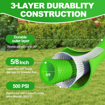 Manguera jardín híbrida 5/8pulg 25pies 150PSI flexible